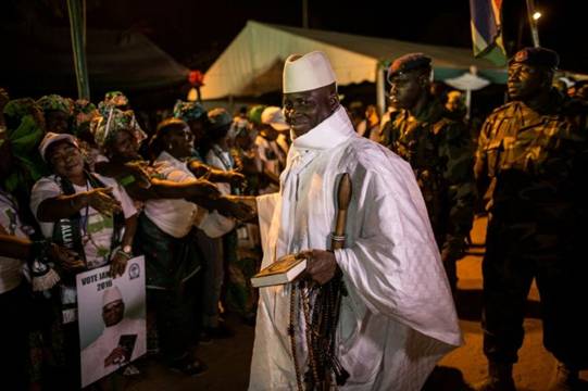 Le prsident Yahya Jammeh le 24 novembre 2016  Brikama en Gambie